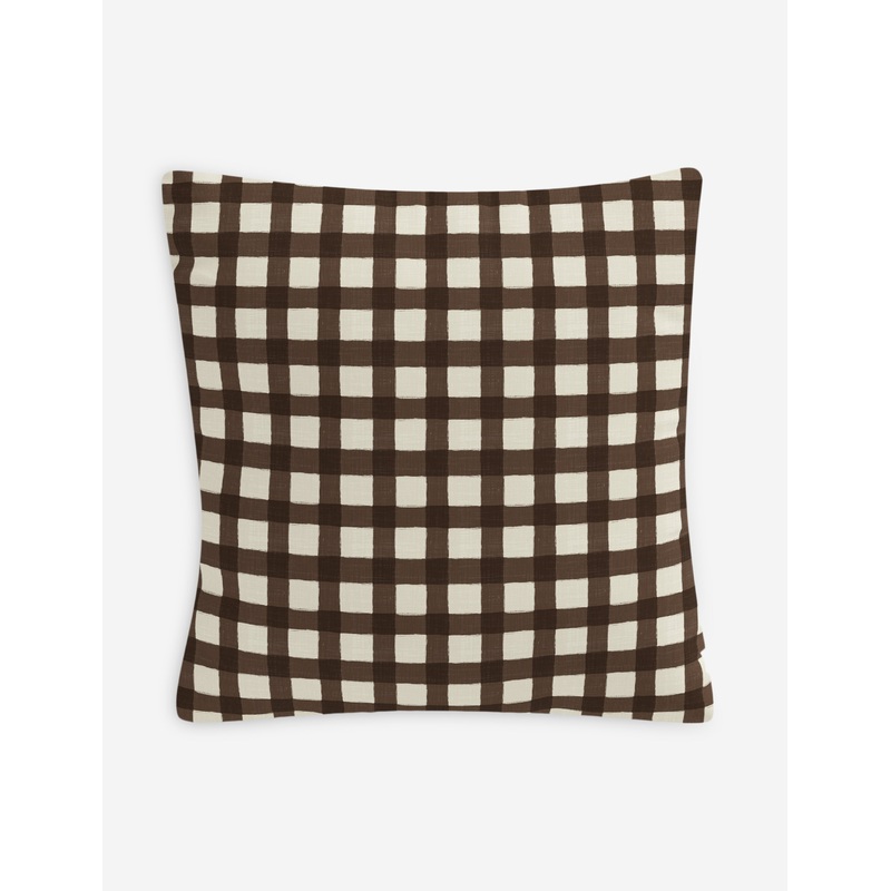 Whitten Indoor / Outdoor Pillow Gingham Chocolate