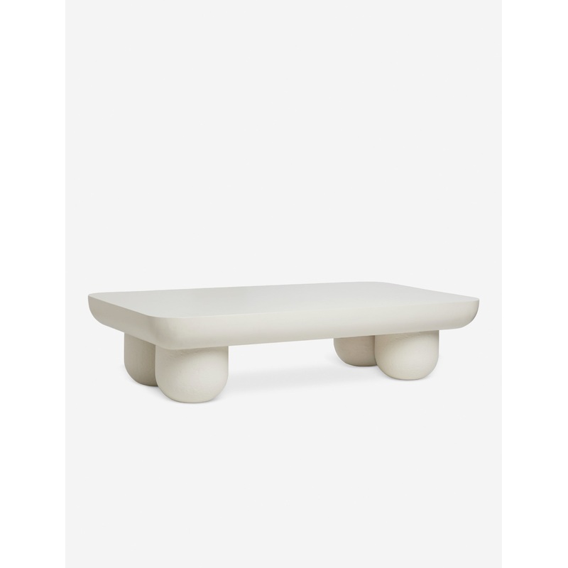 Clouded Rectangle Coffee Table by Sarah Sherman Samuel Matte White