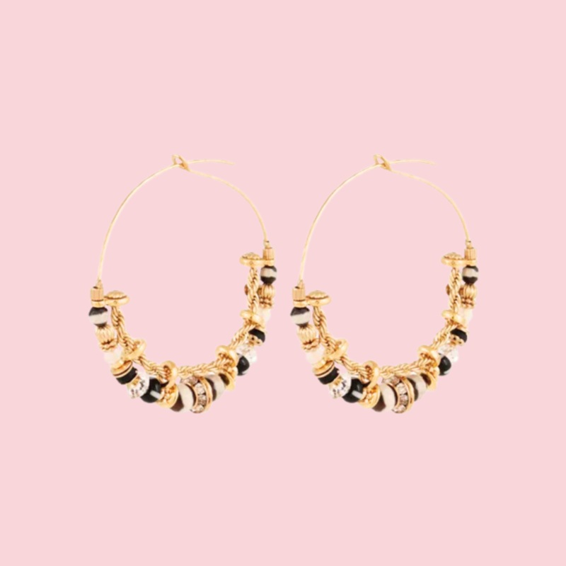Comedia Serti hoop earrings small size gold