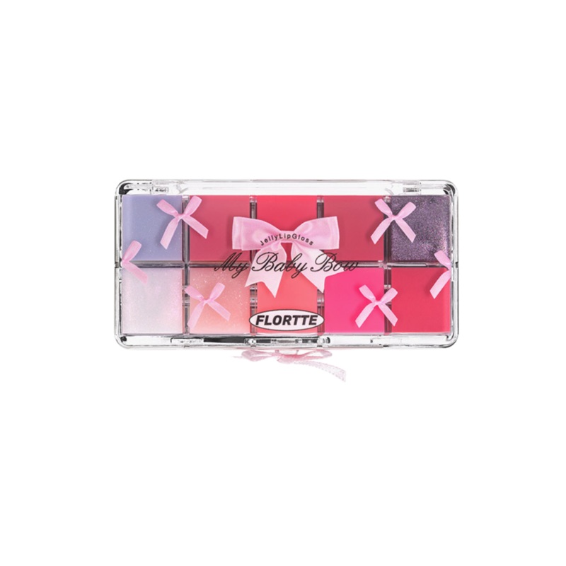 Flortte My Baby Bow Series 10-color Jelly Lip Gloss 17g  #01 Warm Palette