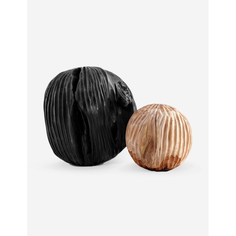Uberto Sculpture (Set of 2) by Arteriors Black and Natural