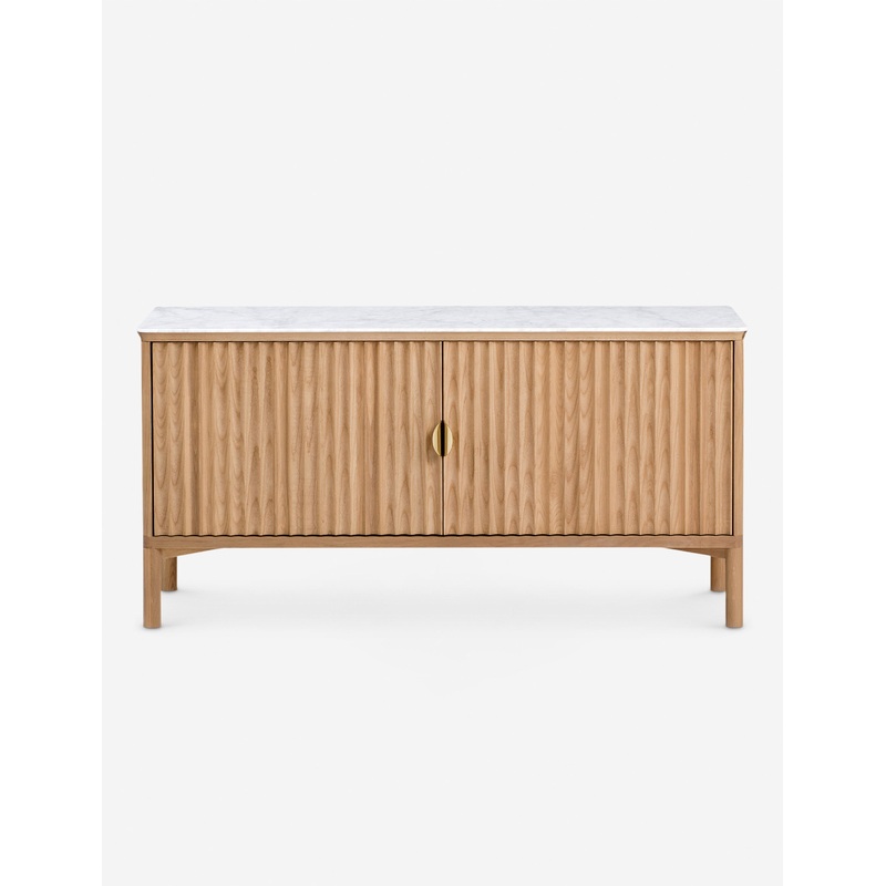 Matija Media Console Natural and White Marble
