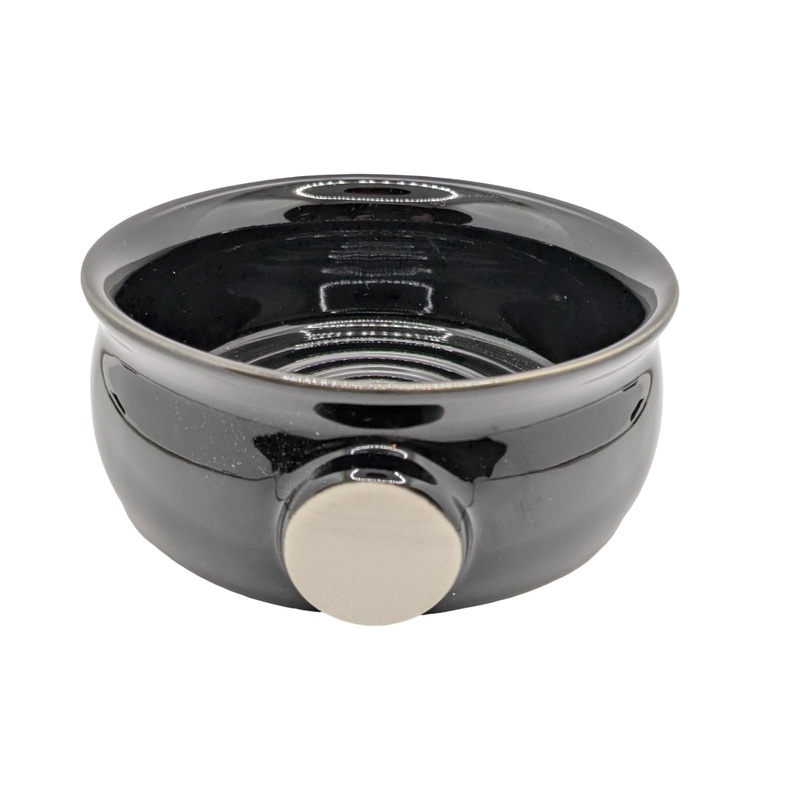 Black Ceramic Lather Bowl – Unknown Brand (Used)