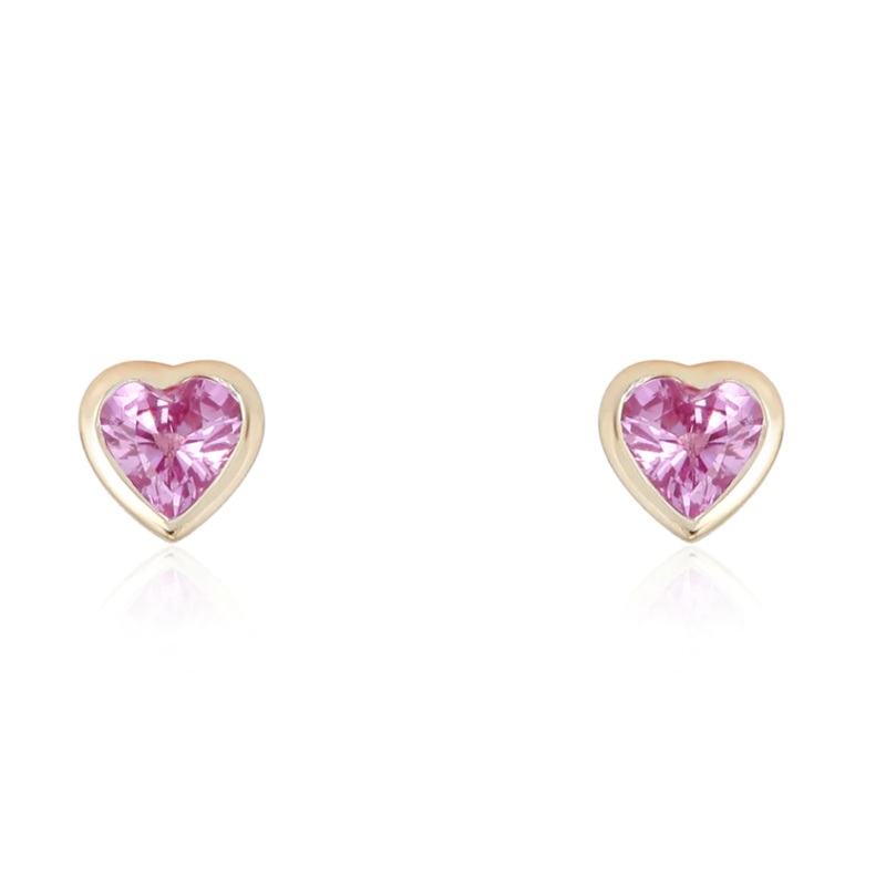 HEART CUT PINK SAPPHIRE STUDS