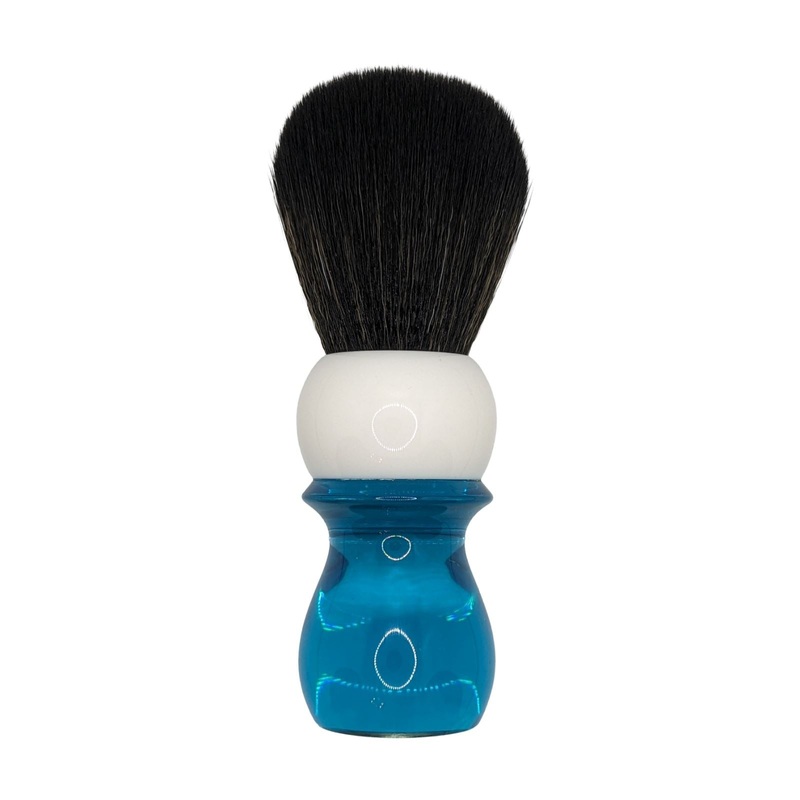 Blue & White Tall Synthetic Shaving Brush (26mm) – by West Coast Shaving (Used)