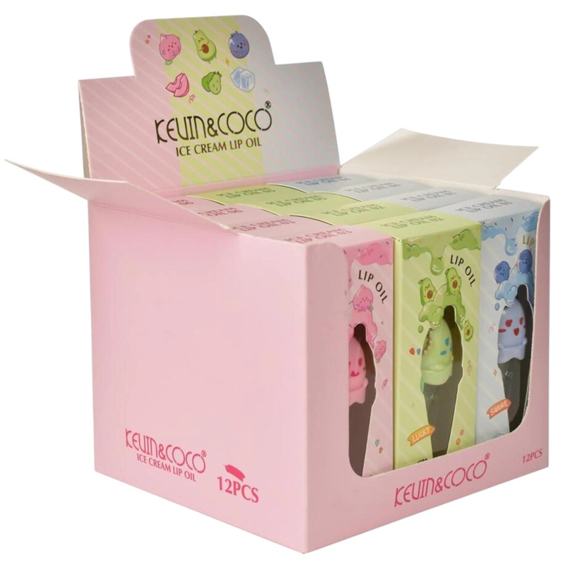 Kevin & Coco Ice Cream Lip Oil – Wholesale Display 12 Units (KC1064)