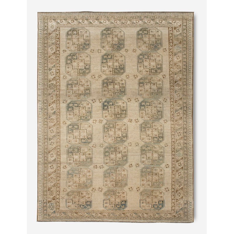Vintage Turkish Hand-Knotted Wool Rug No. 388, 7’10” x 10’10”