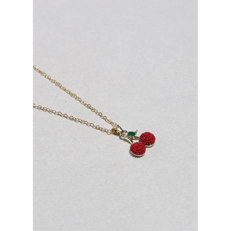 Cherry Pendant Necklace Gold