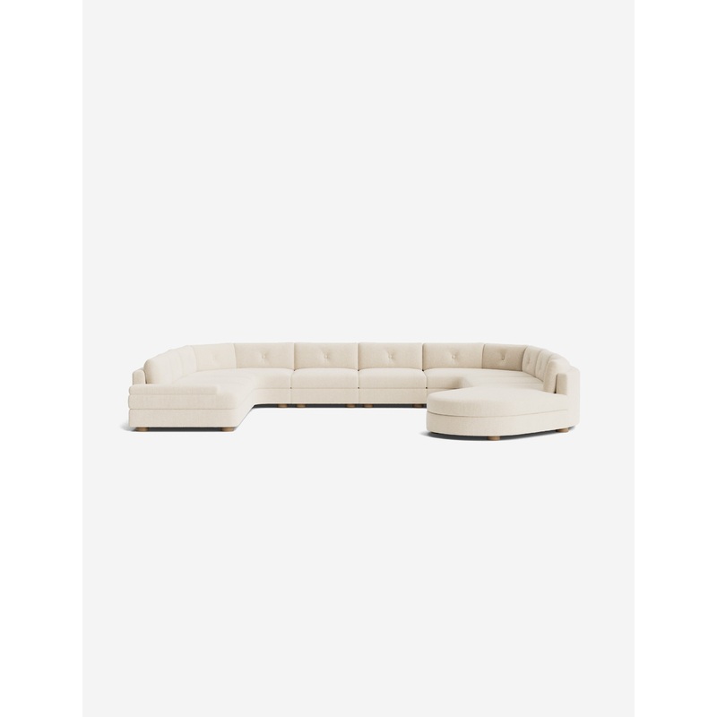 Hill Modular U-Shaped Sectional Sofa Creme Luxe Boucle Right-Facing
