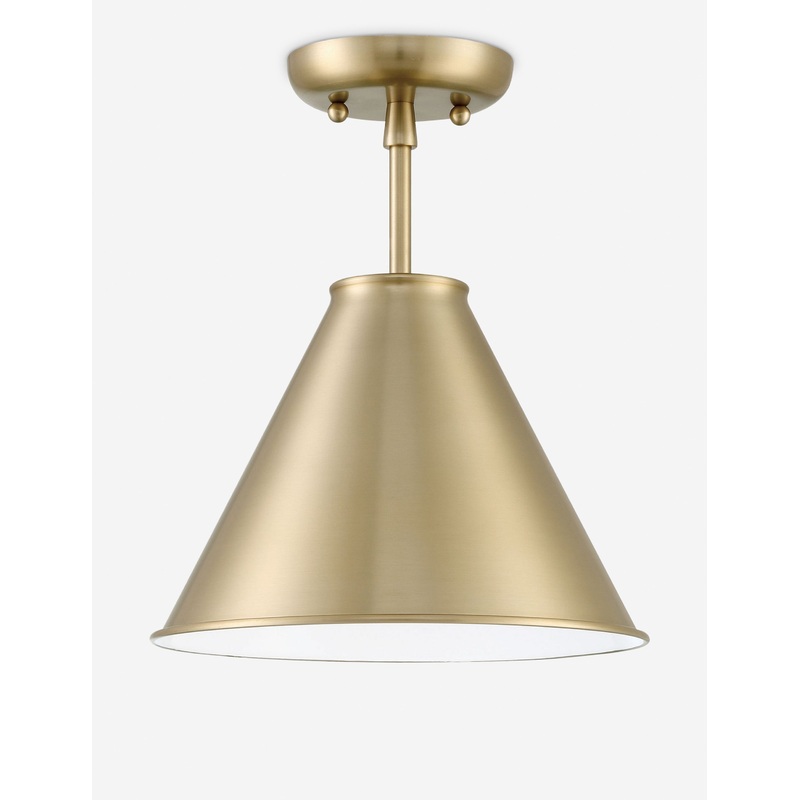 Cannon Semi-Flush Mount Light Antique Brass 11″Dia