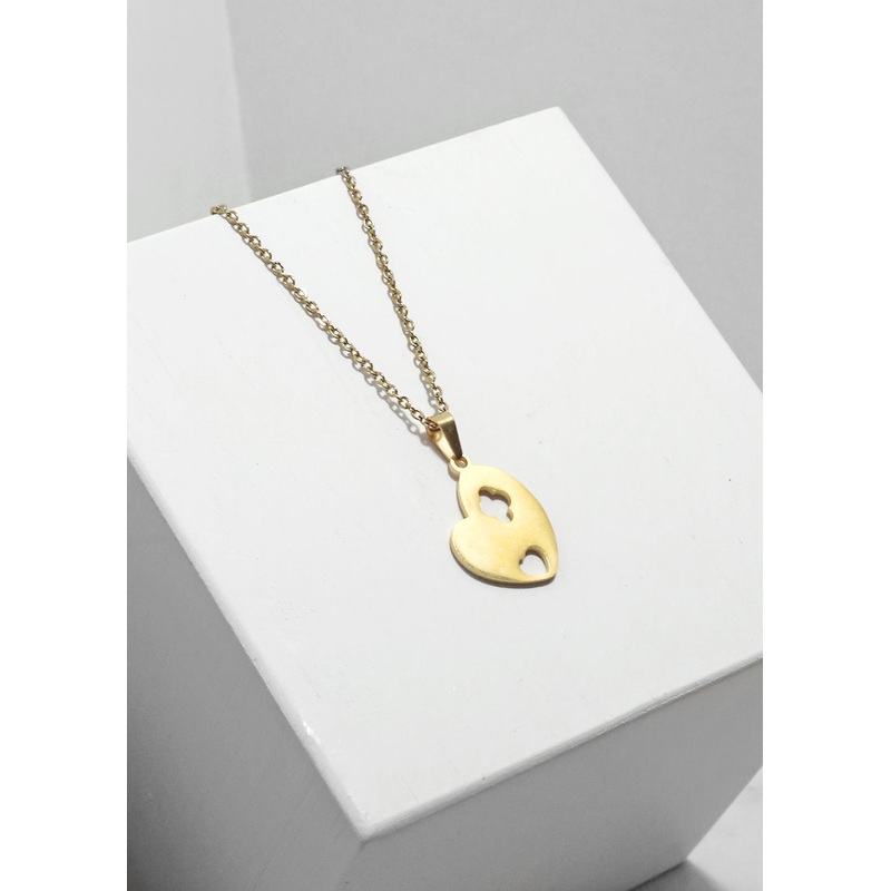 Heart & Clover Necklace Gold