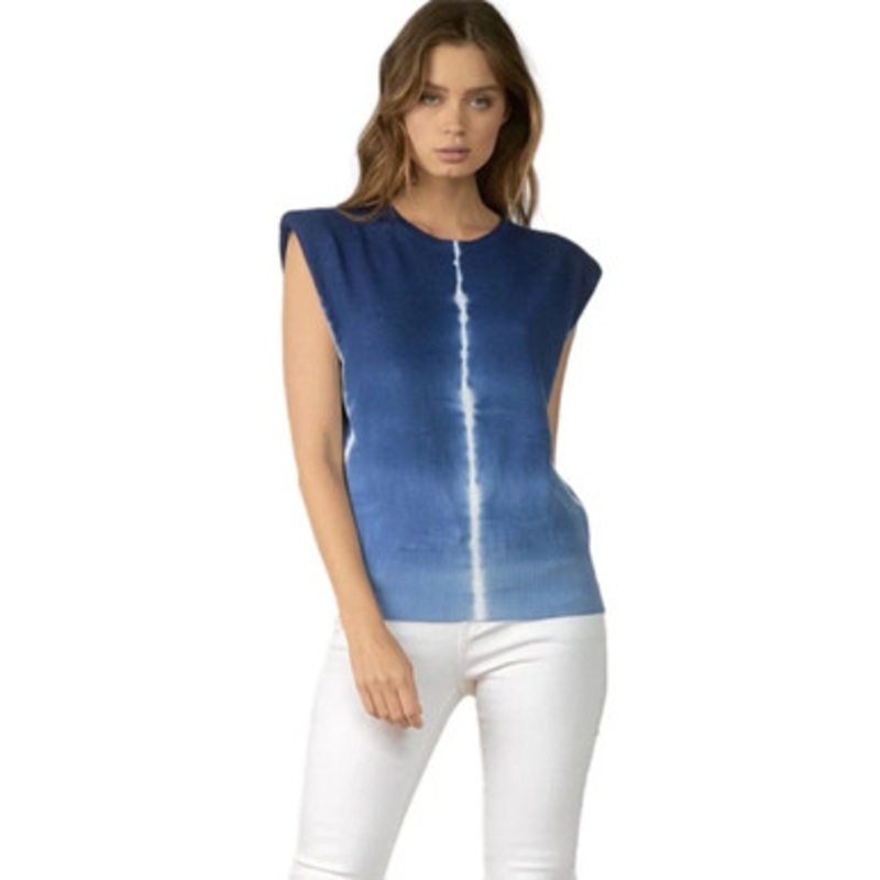 Tate Sleeveless Sweater – Blue Tie-Dye.