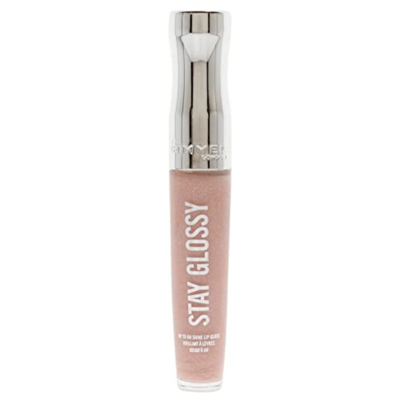 Rimmel Stay Glossy Lip Gloss – Non-Sticky and Lightweight Formula for Lip Color and Shine – 110 Dorchester Rose, .18oz