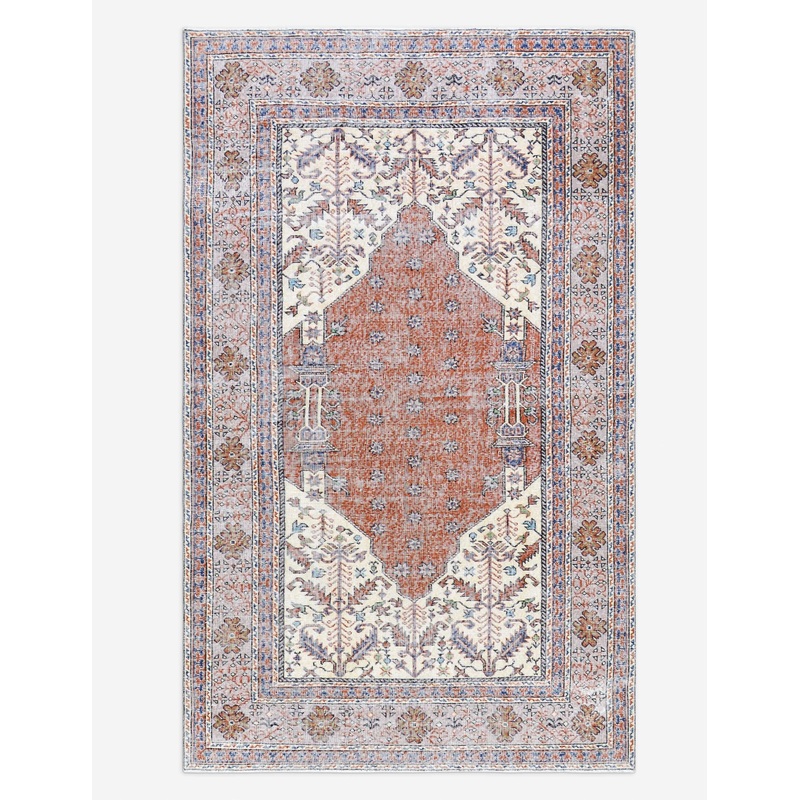 Vintage Turkish Hand-Knotted Wool Rug No. 512, 5′ x 8′