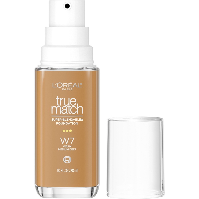 L’Oreal Paris True Match Super-Blendable Foundation, medium coverage, W7, Medium Deep, 1 fl oz