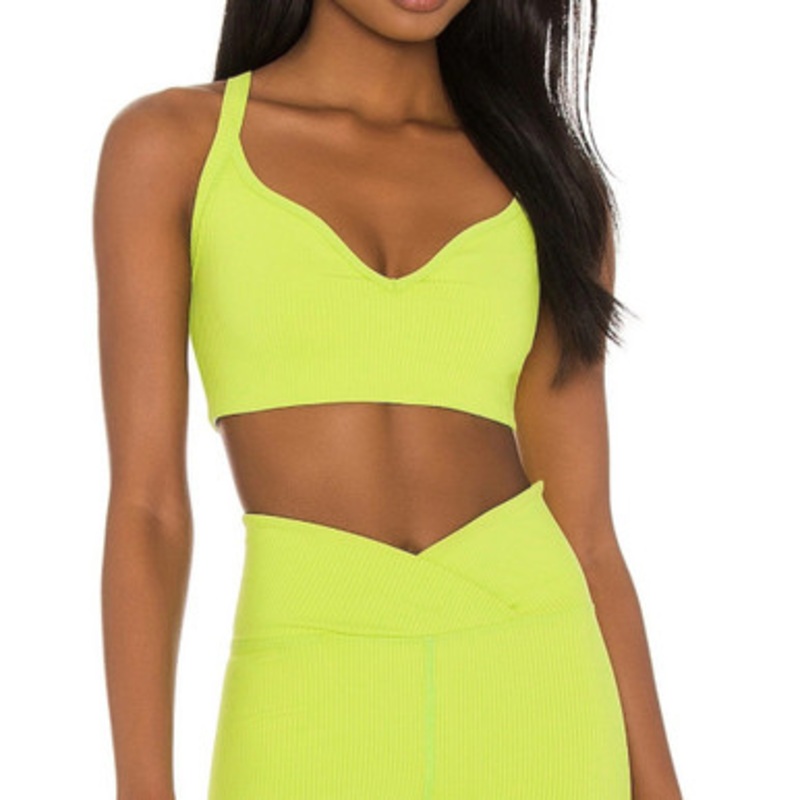 Bralette Ribbed Curve Top – Lime.