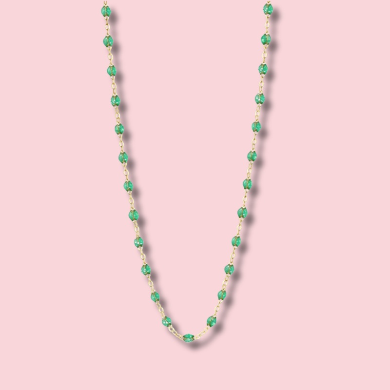 Classic Gigi Necklace Yellow Gold/ Mint