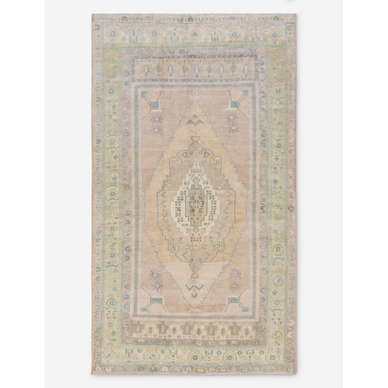 Vintage Turkish Hand-Knotted Wool Rug No. 416, 5’1″ x 9′