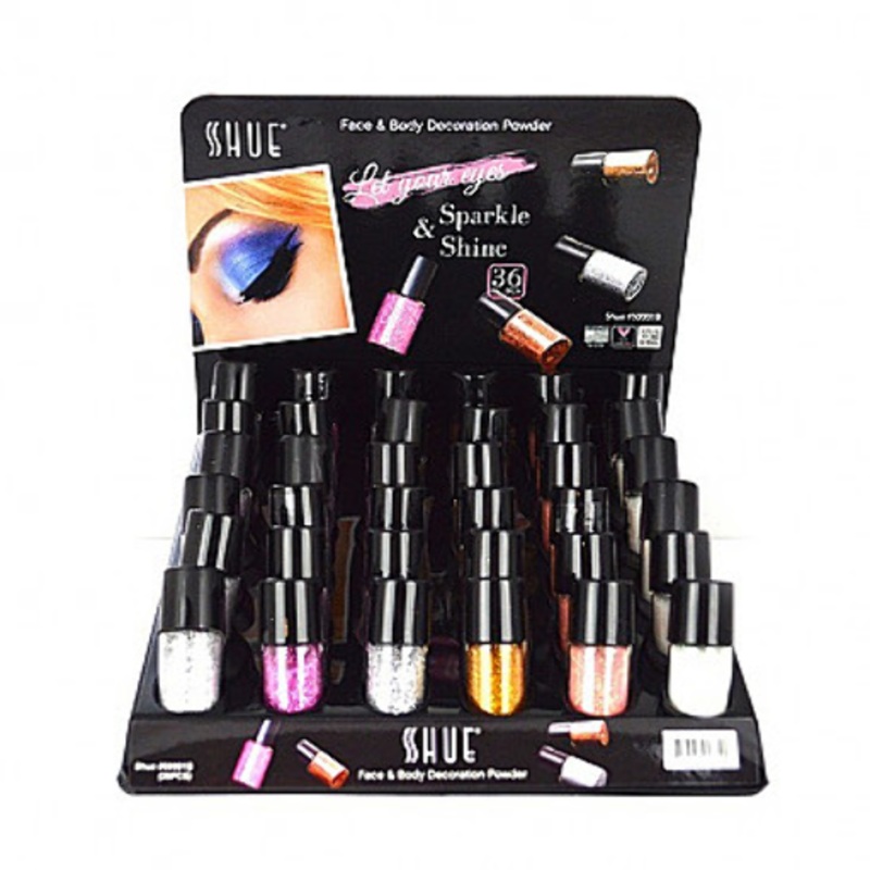 6COLOR GLITTER POWDER B DP/36PC (36 PCS)