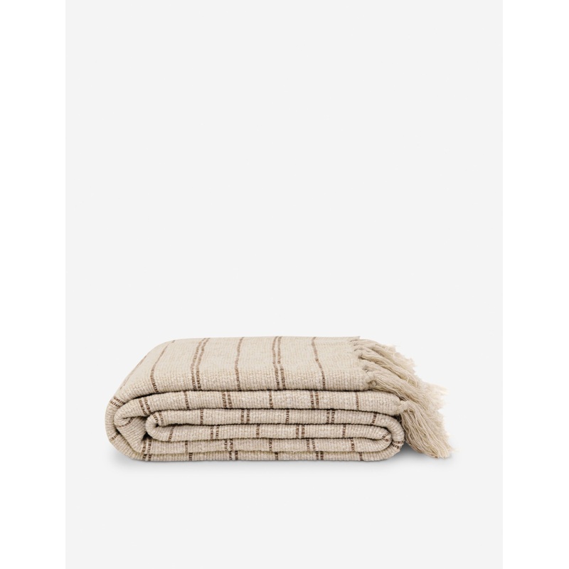 Pia Throw by Morrow Soft Goods Tan and Chestnut