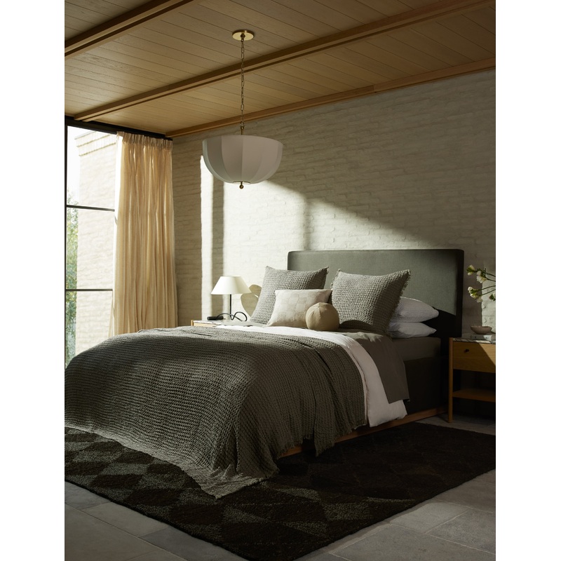 Lenora Textured Cotton Linen Blanket White Full/Queen