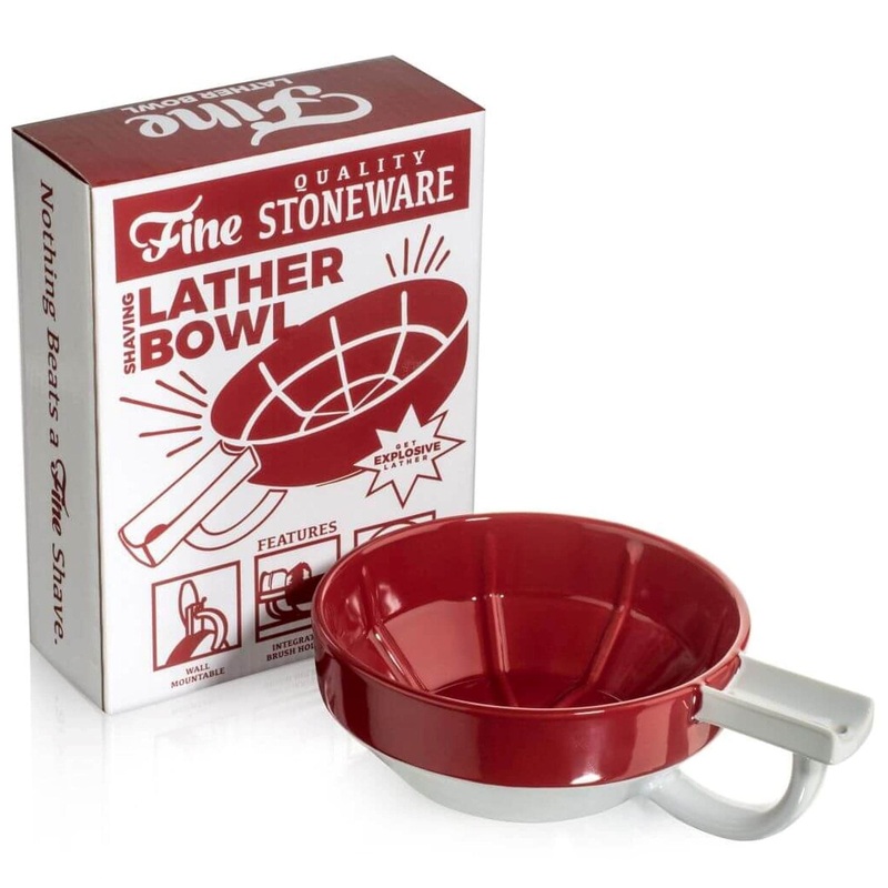 Stoneware Lather Bowl (Red/White) – by Fine Accoutrements