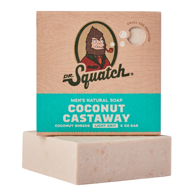 Dr. Squatch Men’s All Natural Bar Soap 5 oz – Coconut Castaway | Light Grit