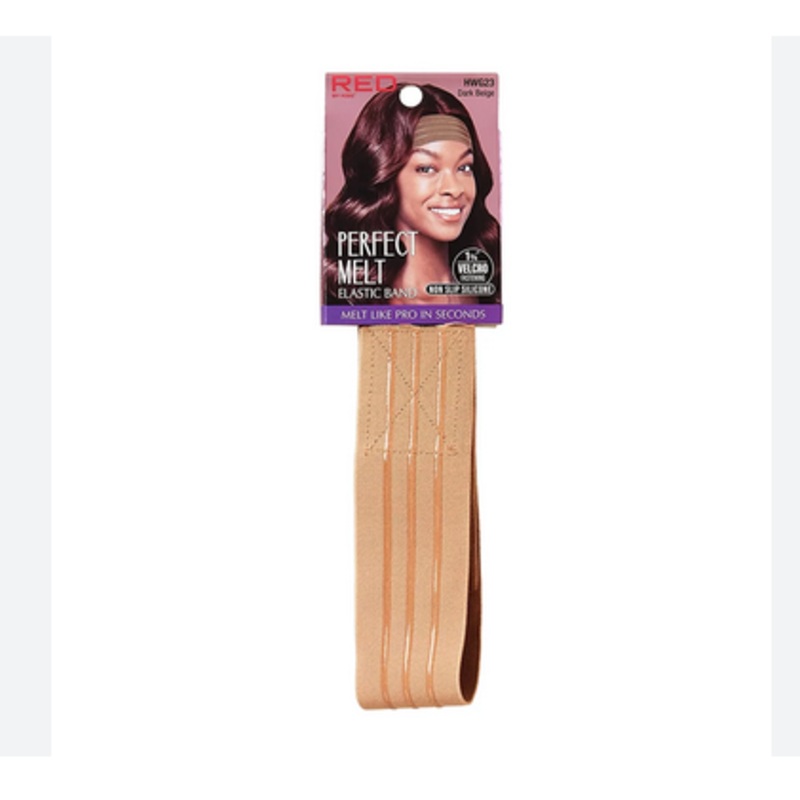 RED PM Elastic Wigband Wide 3Sil Dark Beige 1 3/4″ HWG23