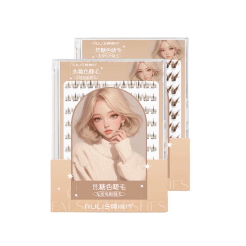 RULIS Caramel Series Stem-Free Glue-Free False Eyelashes  Nine-Tailed Rabbit 100pcs/box