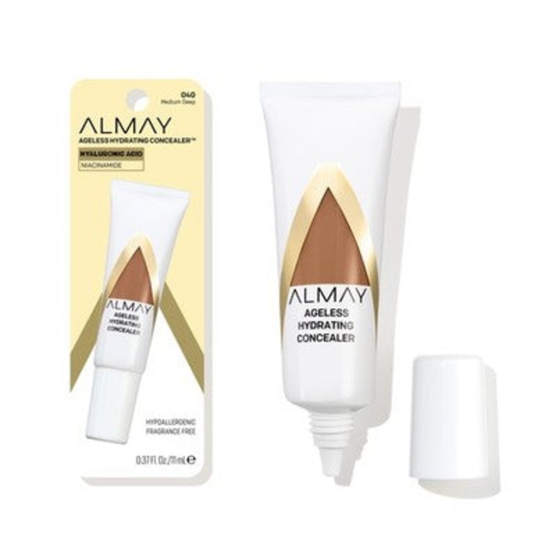Almay Ageless Hydrating Concealer, Natural Finish, 040 Medium Deep, 0.37 fl oz