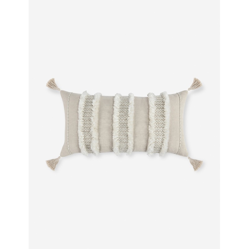 Bardo Lumbar Pillow, 14″ x 26″, Ivory