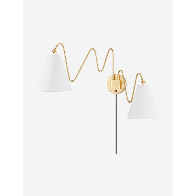 Dellon Double Plug-In Sconce Black Double
