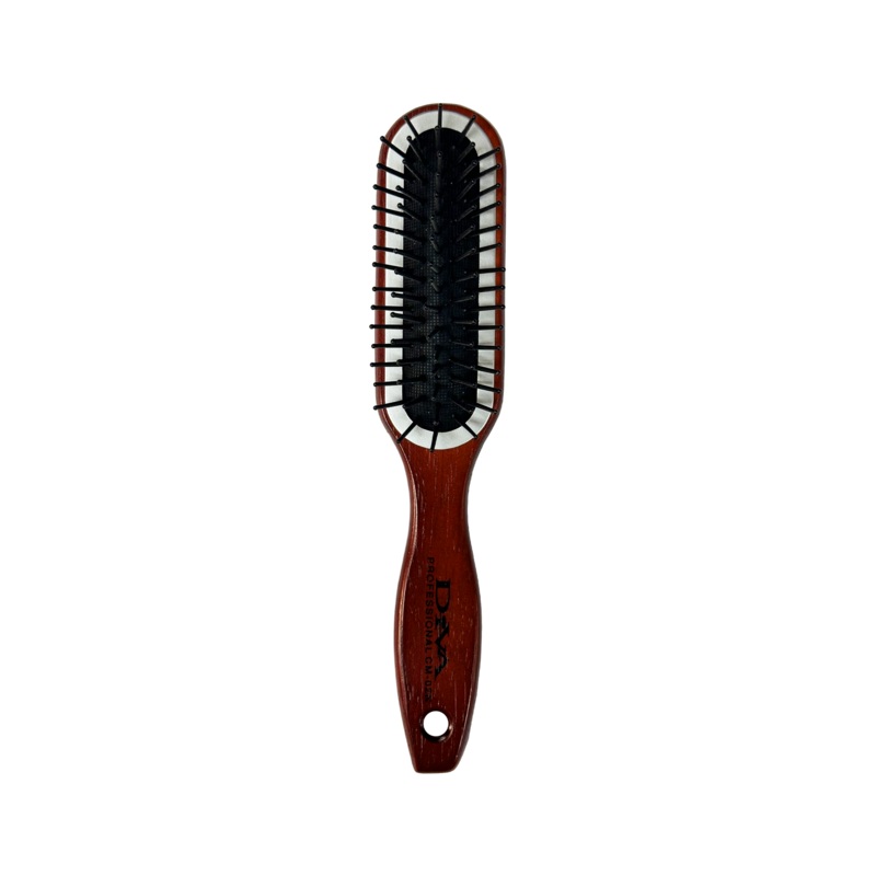 Diva #CM-02N Cushion Wood Nylon Pin Narrow Hair Brush – Medium (8.25″)