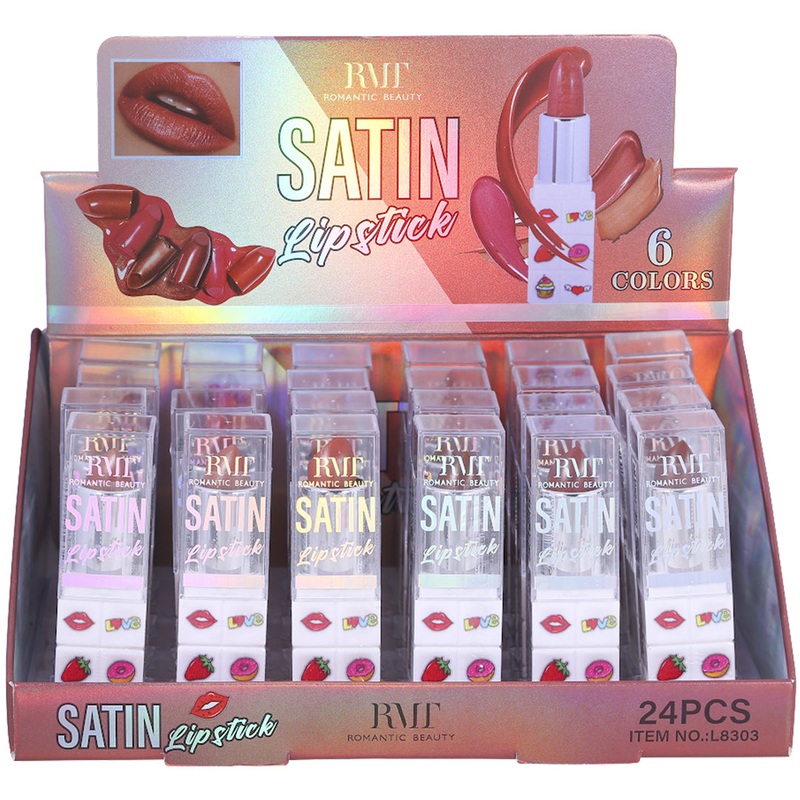 Romantic Beauty Satin Lipstick – Wholesale Display 24 Units (L8303)