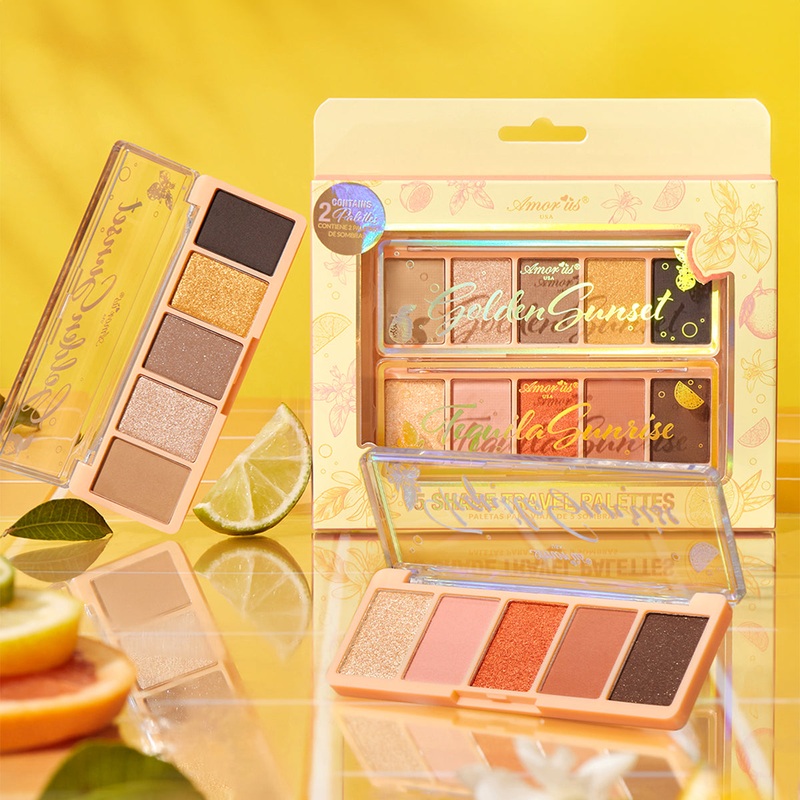 5 Shade Travel Palettes – Golden Sunset and Tequila Sunrise