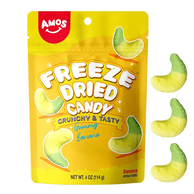 Amos Freeze Dried Gummy Banana  114g Banana