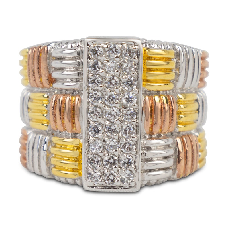 Olivia Tritone Weave Band Ring 20-6780 – Size 7