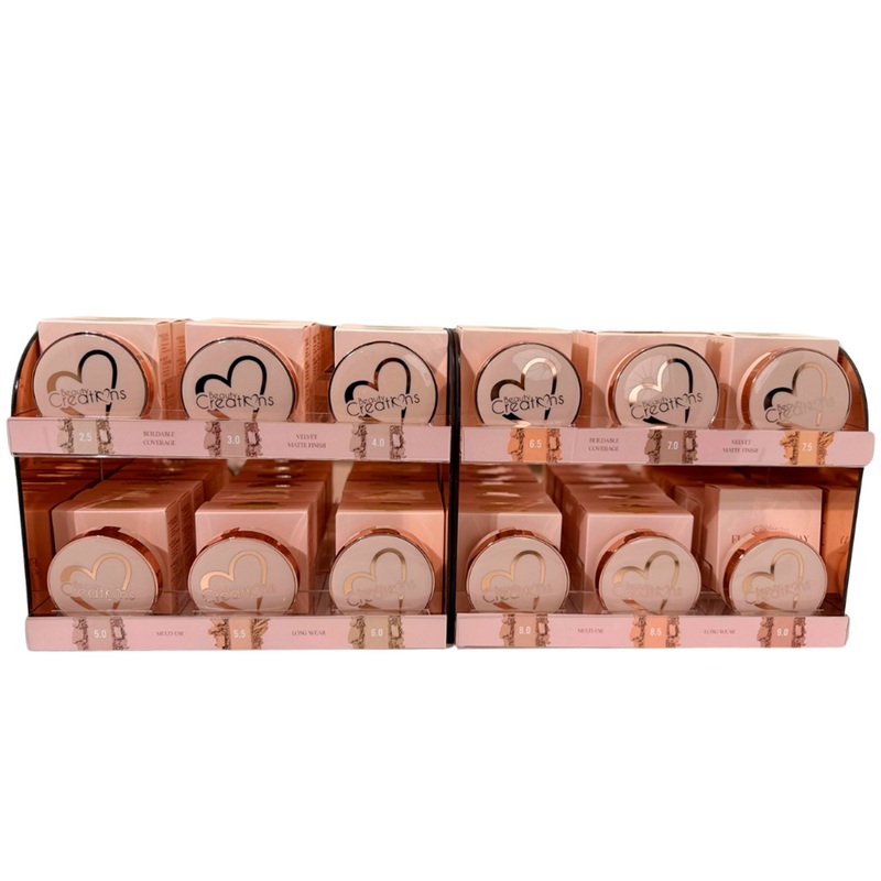 Beauty Creations Flawless Stay Powder Foundation – Wholesale Display 72 Units + 12 Tester (FSP-PTD1-PTD2)