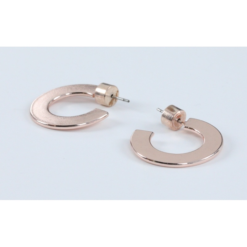 Small Flat Hoops Rose Gold