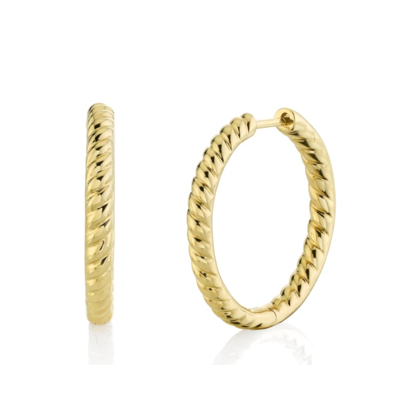 Zoe Braided Hoops yellow gold