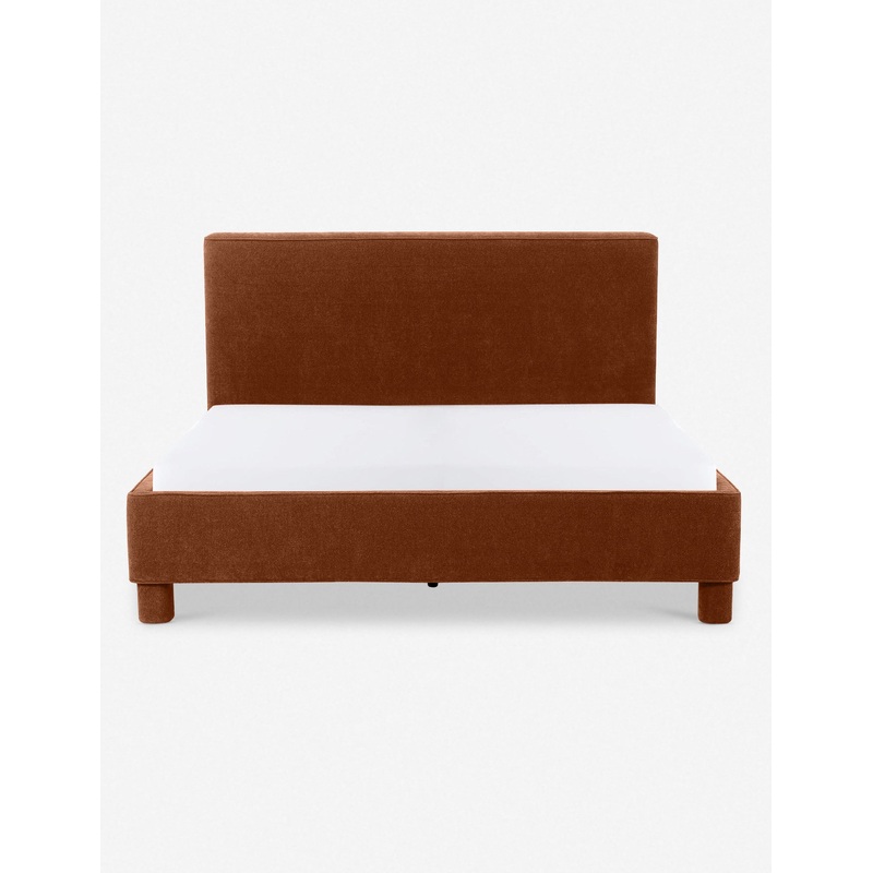 Asner Platform Bed Charcoal Linen Weave Queen