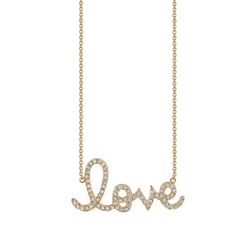 GOLD & DIAMOND LARGE LOVE NECKLACE