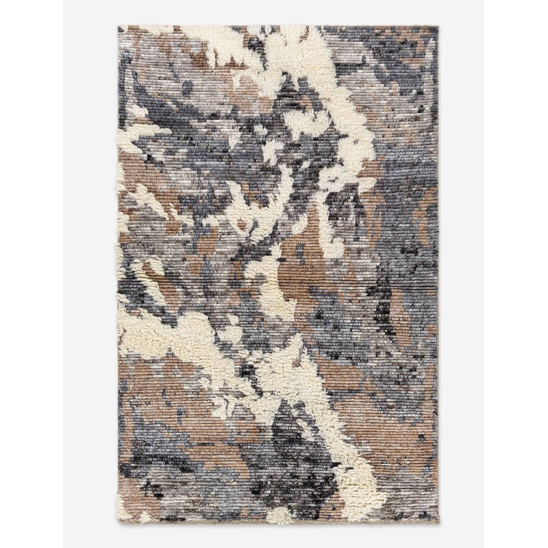 Dasia Hand-Knotted Wool Moroccan Shag Rug Blush 2′ x 3′