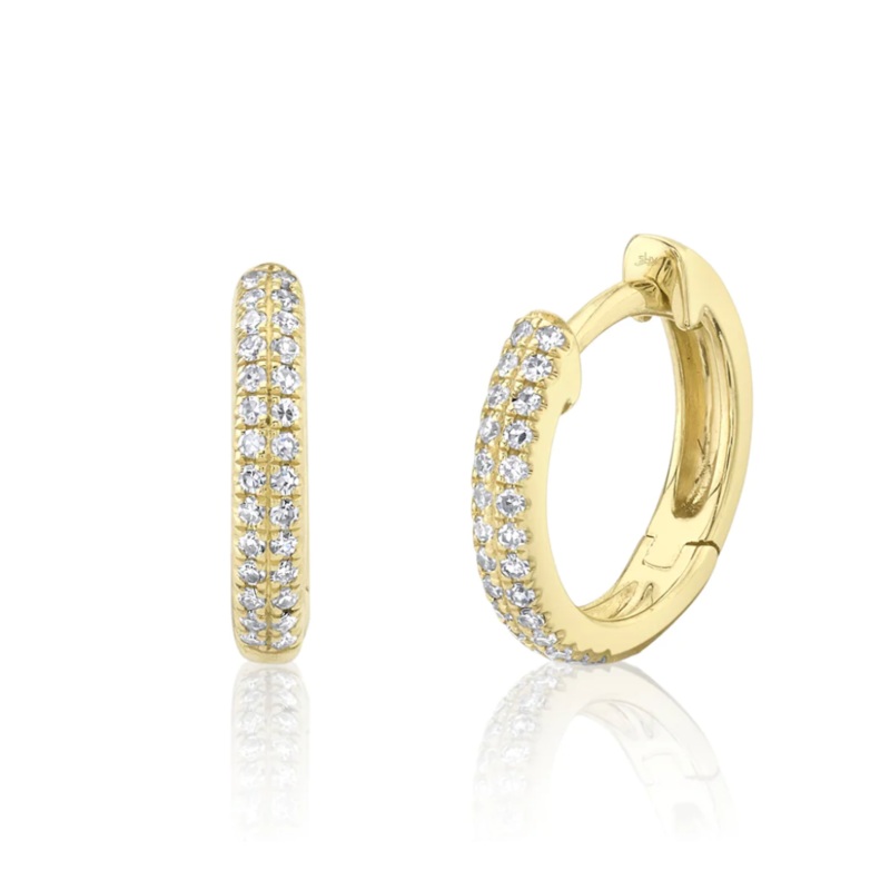 DIAMOND PAVE HUGGIE EARRING single