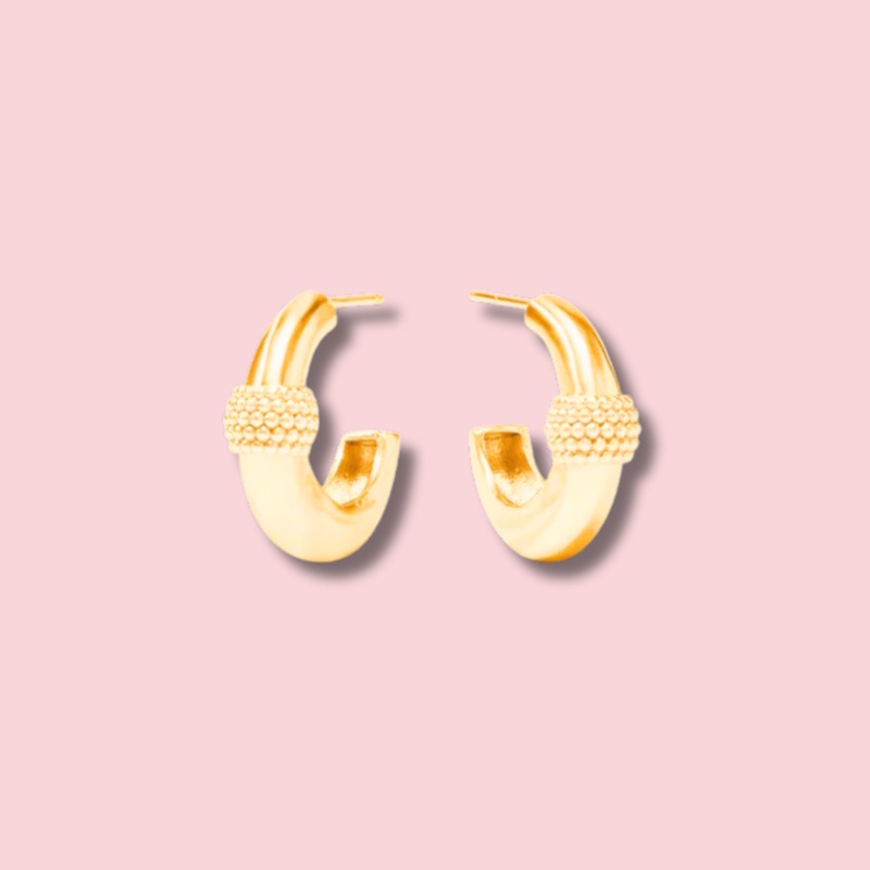 Beaded Station Hoop Small