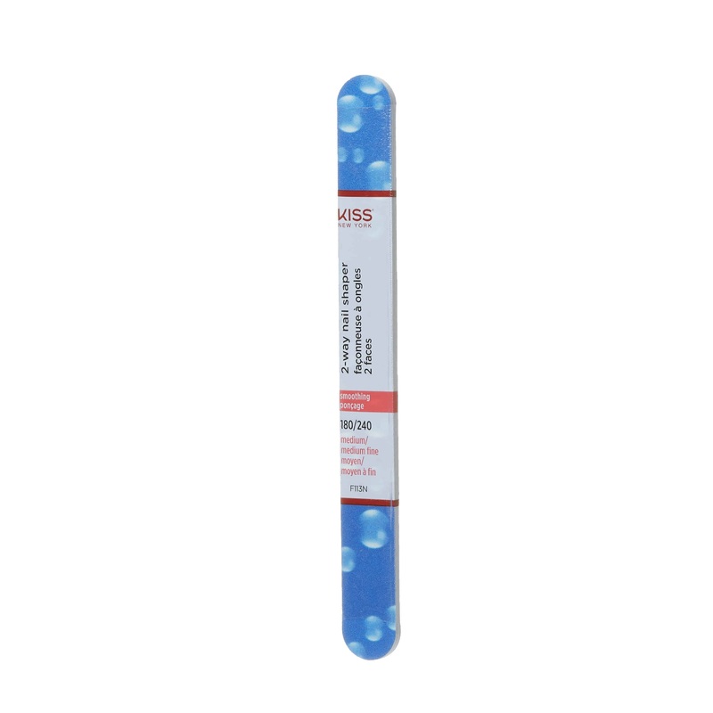 Kiss New York 180/240 Medium/Medium Fine 2-Way Nail Shaper – F113N