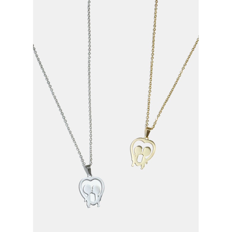 Kissing Pendent Necklace Gold
