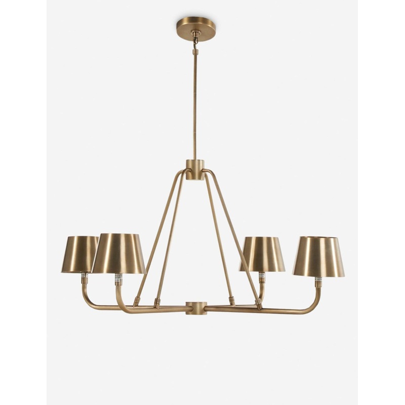 Witting Chandelier Antique Iron and White 44″Dia