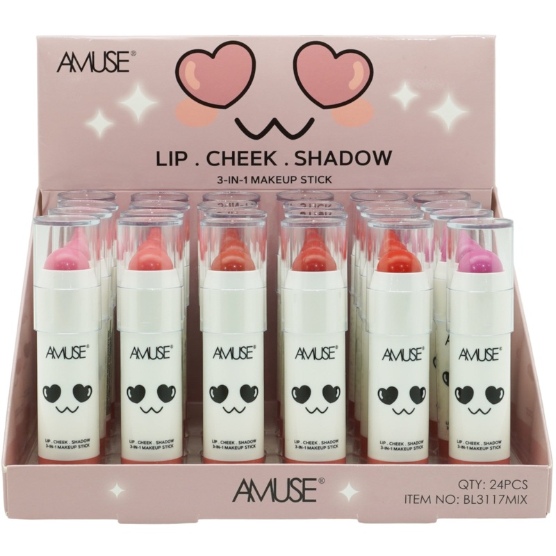 Amuse 3 In 1 – Makeup Stick – Wholesale Display 24 Units (BL3117MIX)
