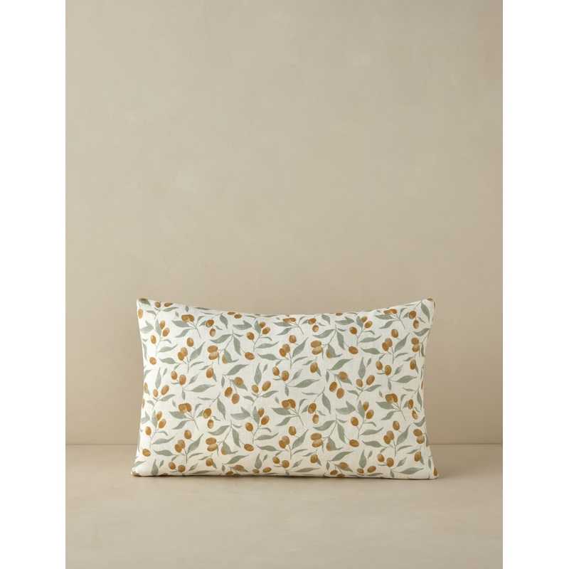 Kumquats Linen Pillow by Rylee + Cru Orange Square